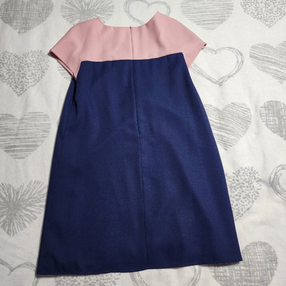 Vintage 1980's Bedford Fair Lifestyles Pink & Navy Dress - Size 10β - Picture 4 of 4